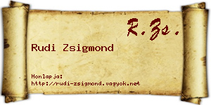 Rudi Zsigmond névjegykártya